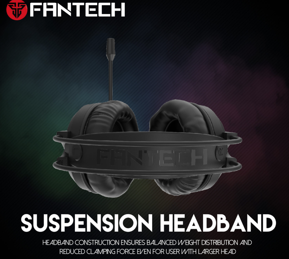 FANTECH HG20 Gaming RGB Headset with stylish RGB lighting and comfortable headband design, ideal for gaming and multimedia use.